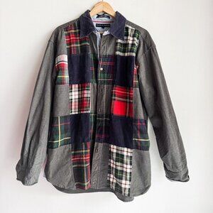 Tommy Hilfiger Vintage Y2K Patchwork Cotton Button up Men's Shirt XL